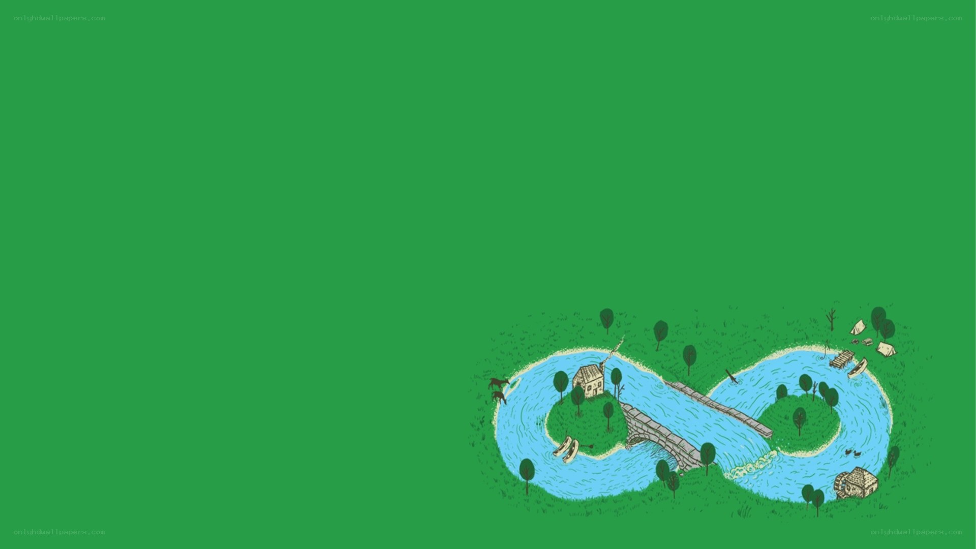 river forming infinity symbol