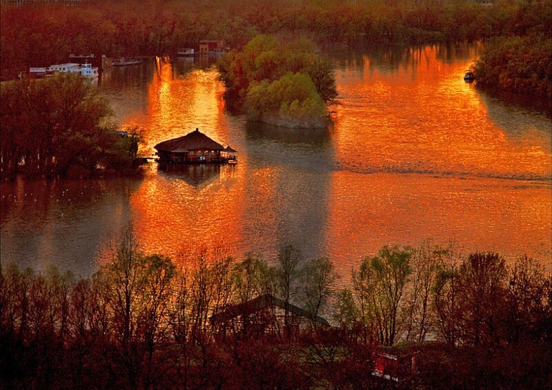 River Hut at Sunset