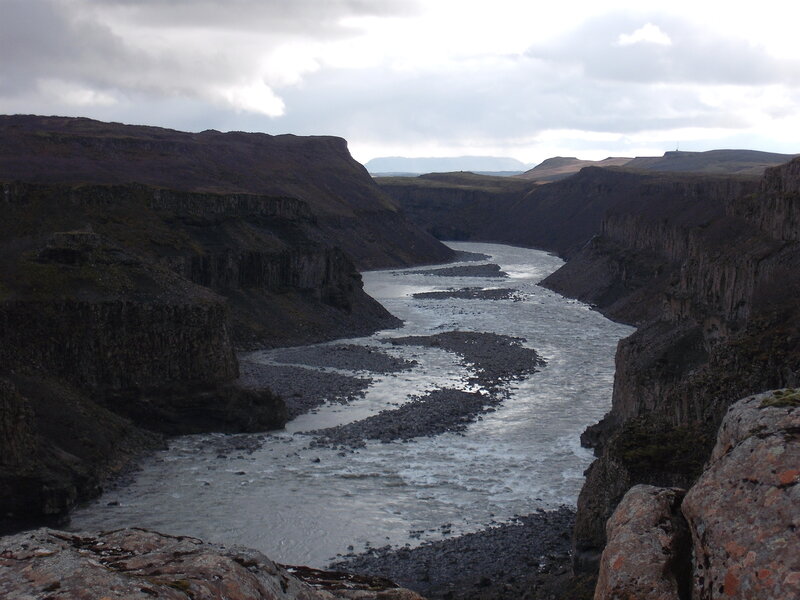 River in a Canyon — Gray, Dramatic