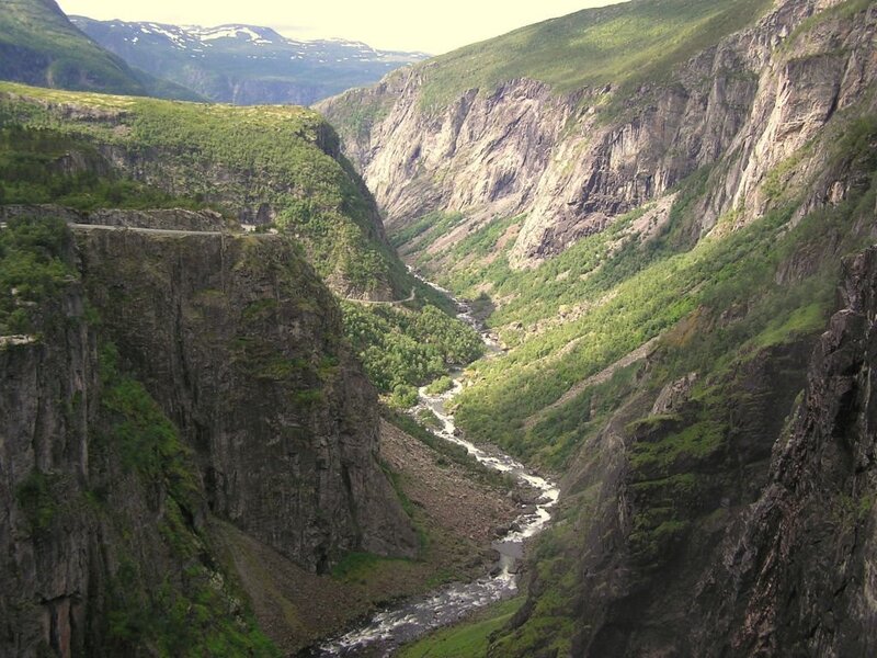 river in a deep mountain valley