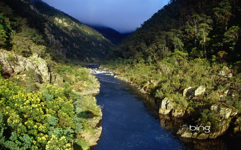 river in a forested canyon