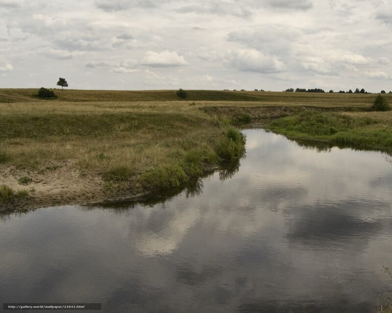 River in a grassy field