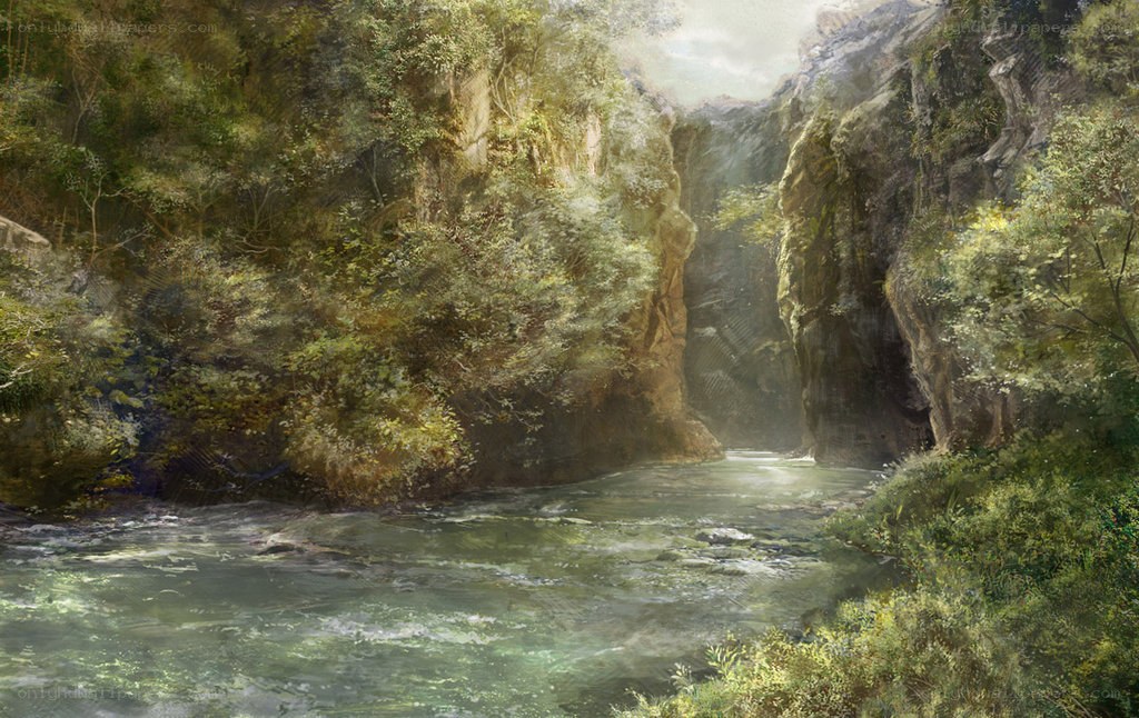 River in a lush canyon