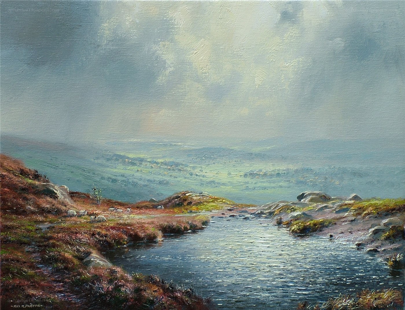 River in a misty valley