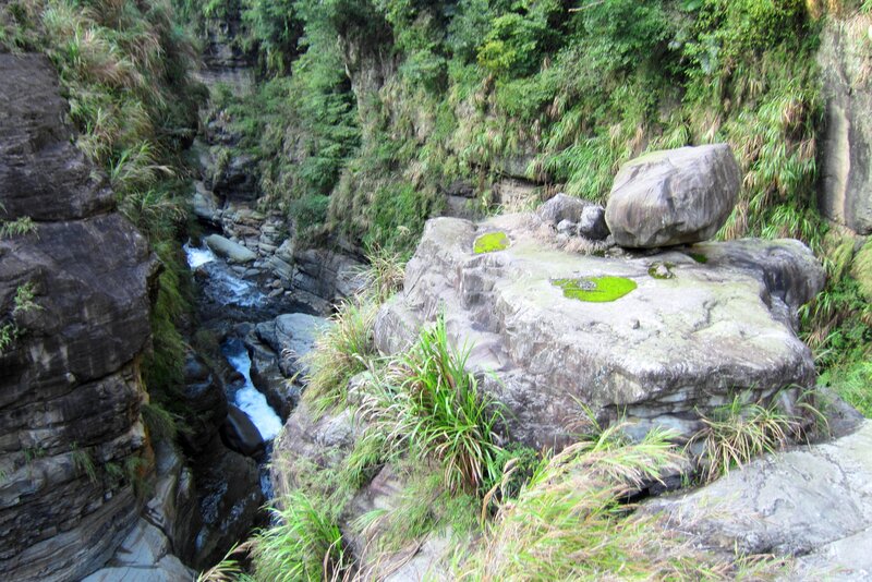 River in a Rocky Canyon — Green