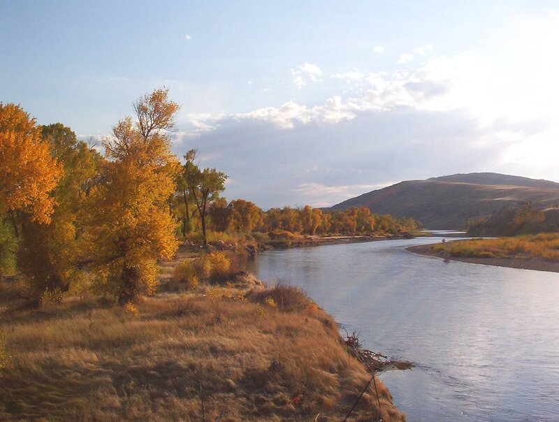 River in Autumn Landscape — Yellow