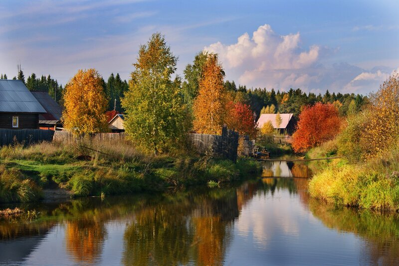 River in Autumn Village
