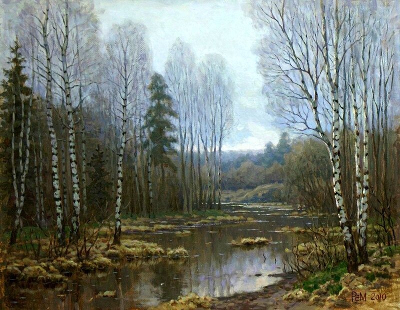 River in Birch Forest