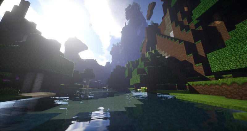 River in Blocky Landscape — Green