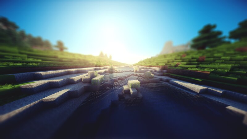 River in Blocky Landscape