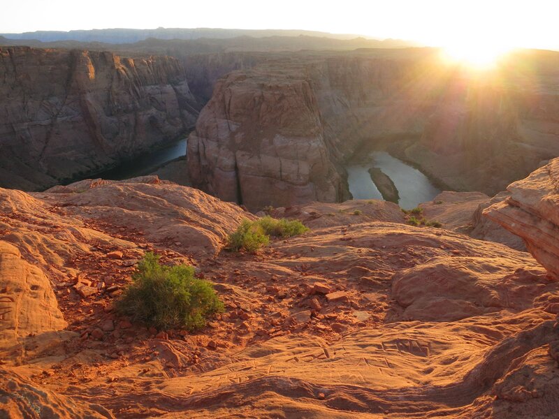 River in Canyon at Sunset — Orange, Serene