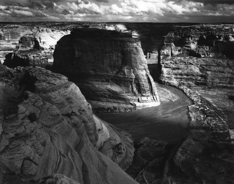 River in Canyon — Black, Dramatic