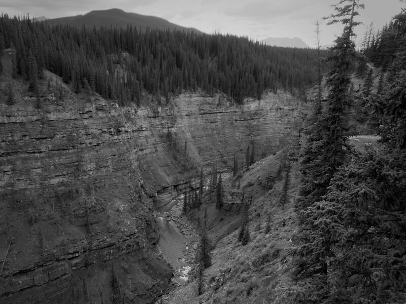 River in Canyon — Black