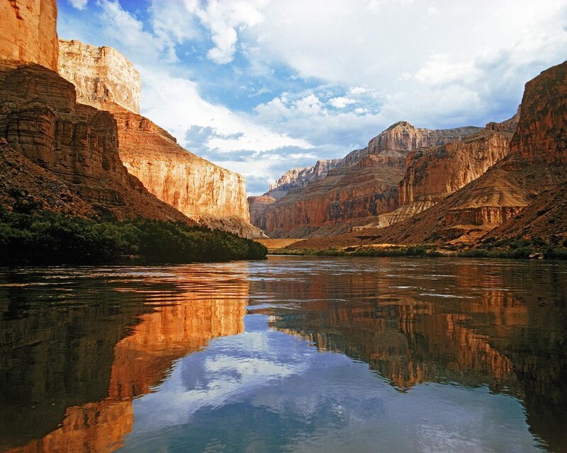 River in Canyon — Blue, Serene, Afternoon