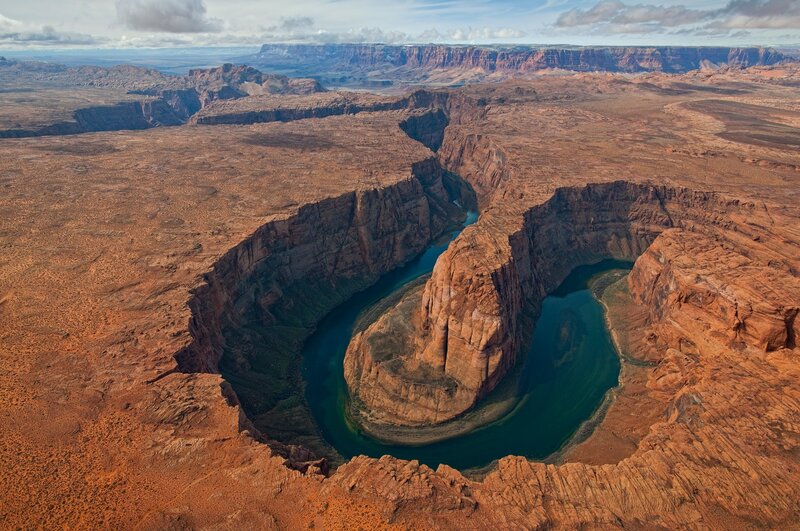 River in Canyon — Brown, Dramatic, Afternoon, Photograph, Cliffs