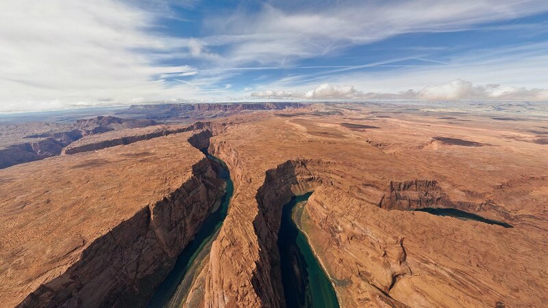 River in Canyon — Brown, Dramatic, Afternoon, Photograph, Sky
