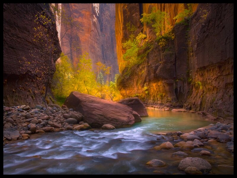 River in Canyon — Brown, Serene, Autumn