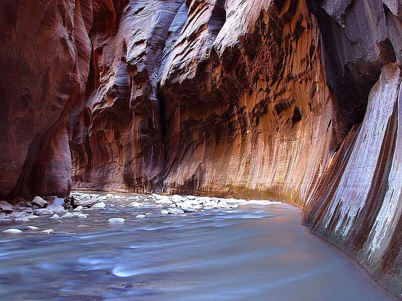 River in Canyon — Brown, Serene