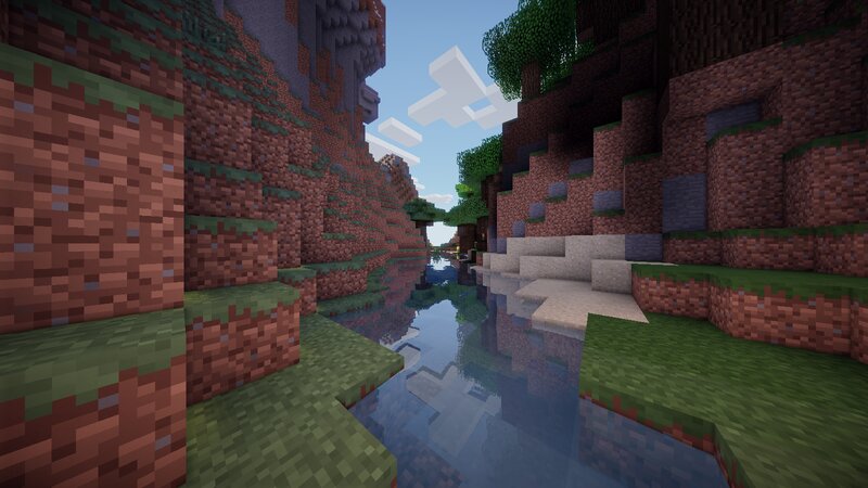 River in Canyon — Green, Serene, Afternoon, Pixel Art