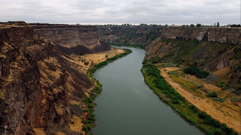 River in Canyon — Green, Serene, Photograph