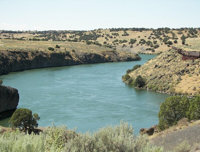 River in Canyon Landscape — Blue, Serene, Afternoon