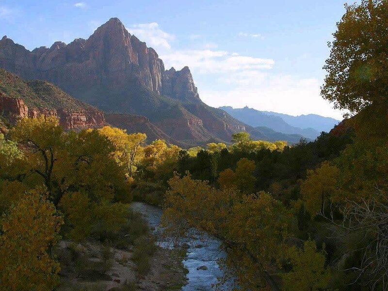 River in Canyon Landscape — Blue