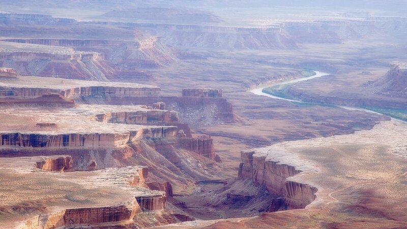 River in Canyon Landscape — Brown, Serene