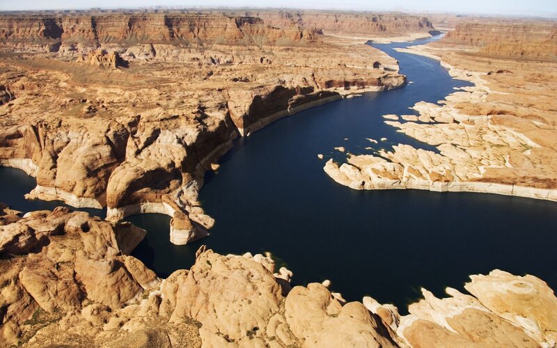 River in Canyon Landscape — Brown
