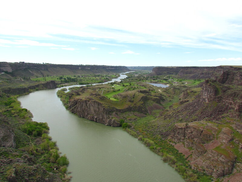 River in Canyon Landscape — Green