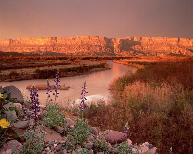 River in Canyon Landscape — Orange