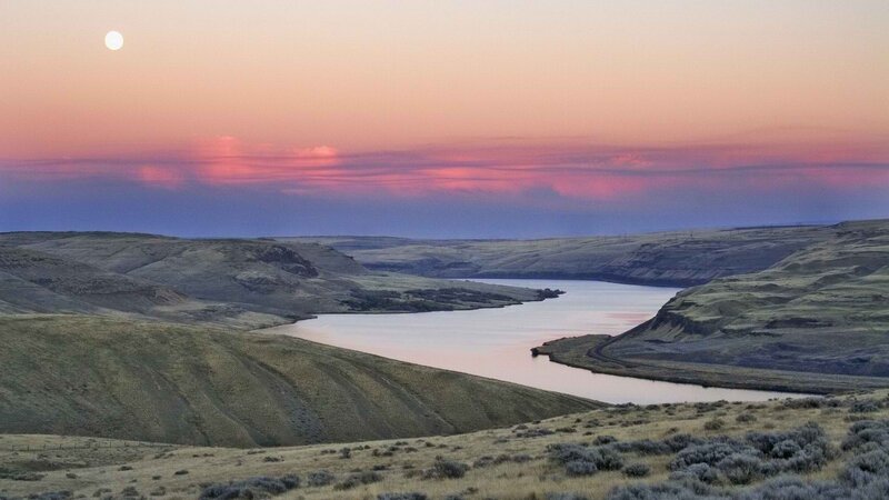 River in Canyon Landscape — Pink