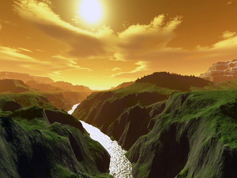River in Canyon Landscape