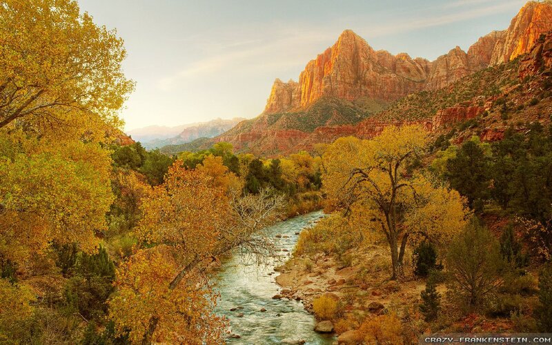 River in Canyon Landscape — Yellow