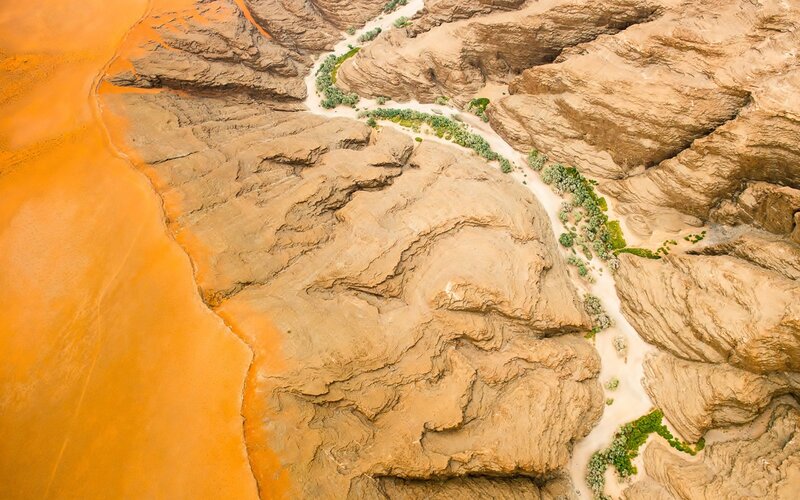 River in Canyon — Orange, Arid