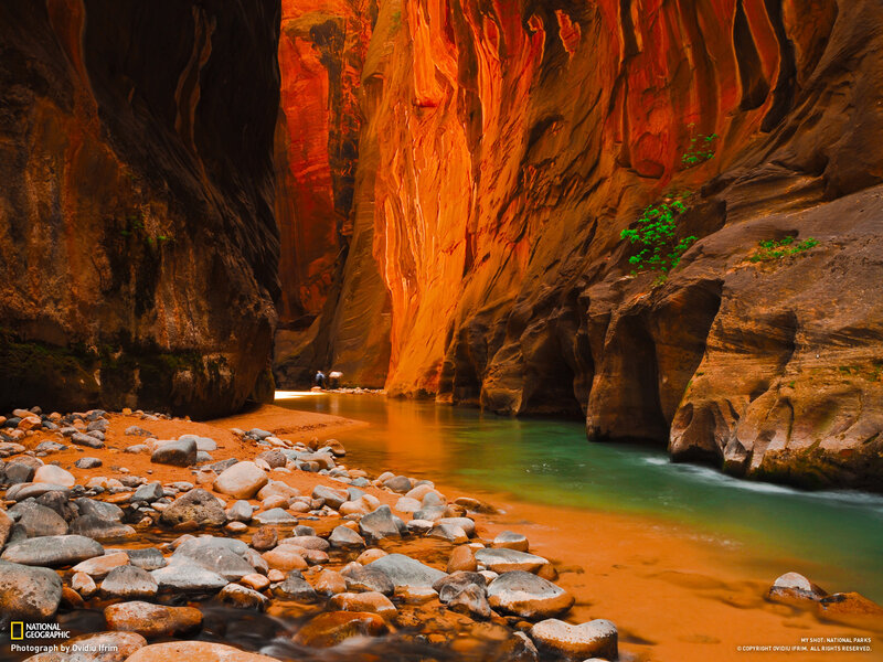 River in Canyon — Orange, Dramatic, Afternoon