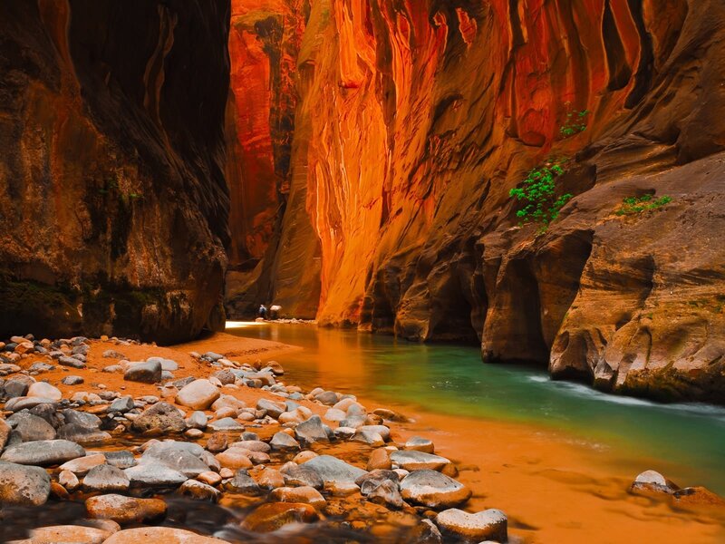 River in Canyon — Orange, Dramatic