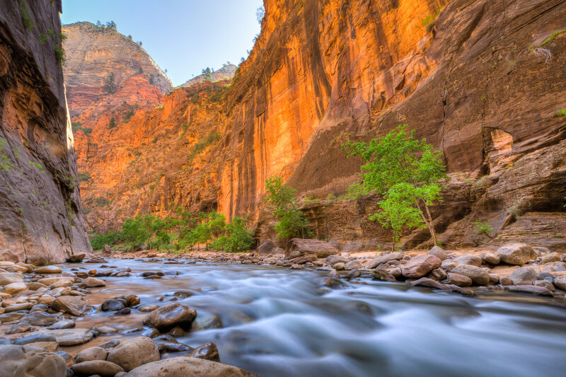 River in Canyon — Orange, Serene, Afternoon