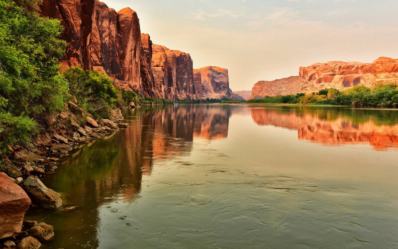 River in Canyon — Orange, Serene