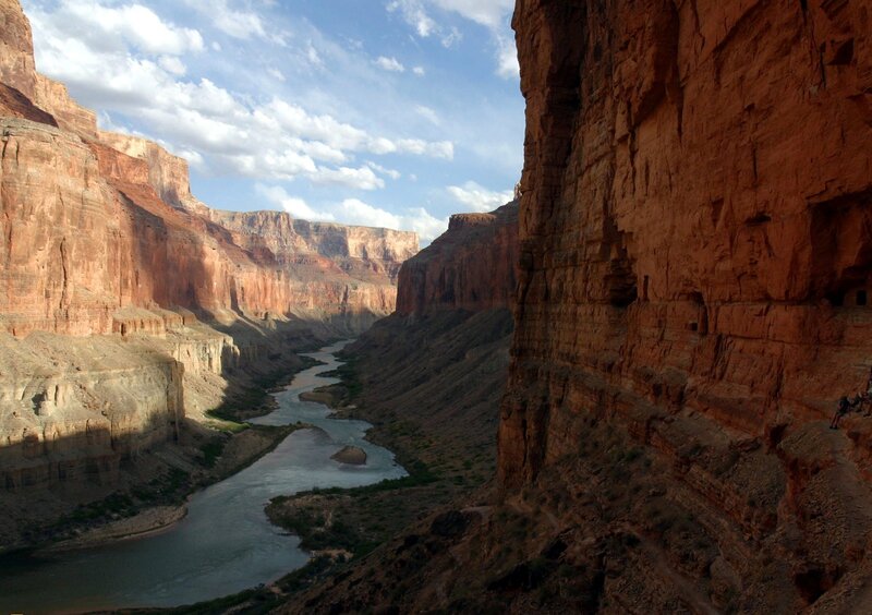 River in Canyon — Red, Dramatic, Afternoon, Photograph, Cliffs