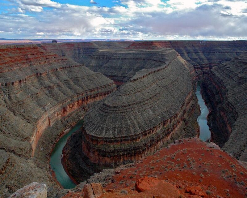River in Canyon — Red, Dramatic, Afternoon