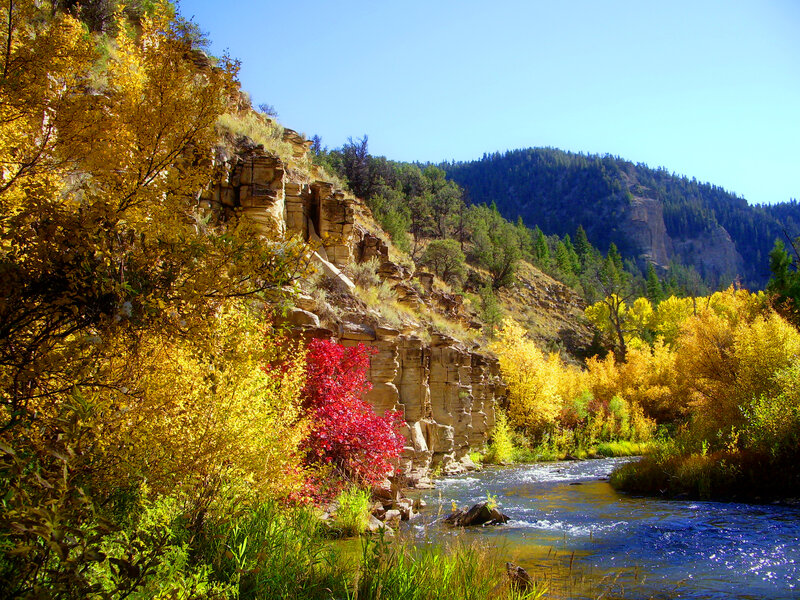 River in Canyon — Yellow, Serene