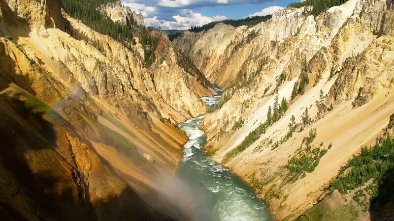 River in Deep Canyon — Brown, Dramatic, Afternoon, Photograph