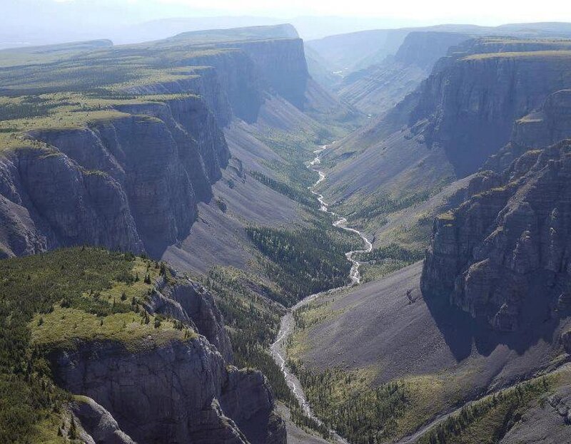 River in Deep Canyon — Green, Dramatic