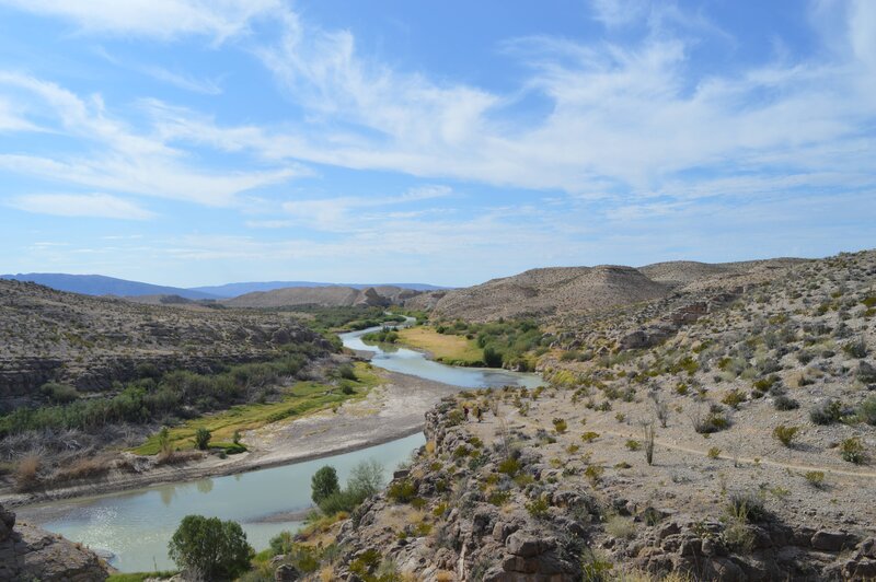 River in Desert Canyon — Blue