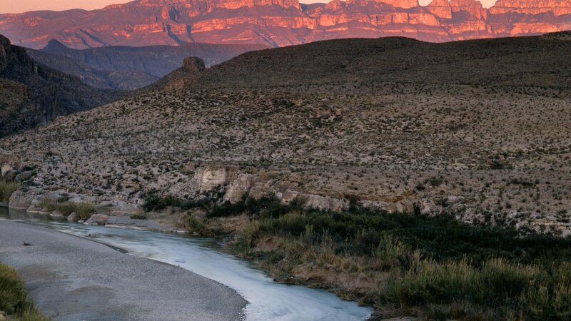 River in Desert Canyon — Brown