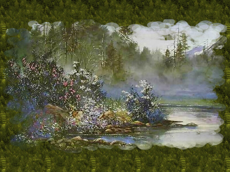 River in Forest Landscape — Green, Serene