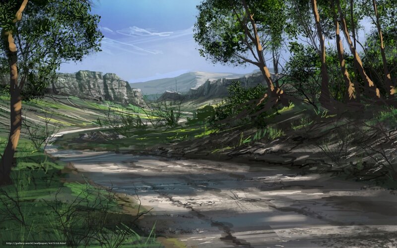 River in Forest Valley — Green, Serene, Afternoon, Digital Art