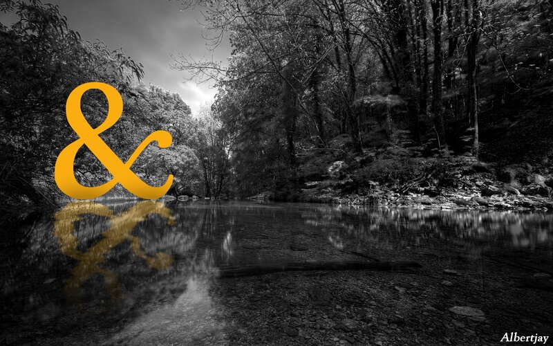 River in Forest with Ampersand