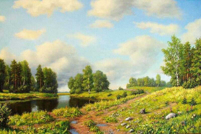 River in Green Landscape
