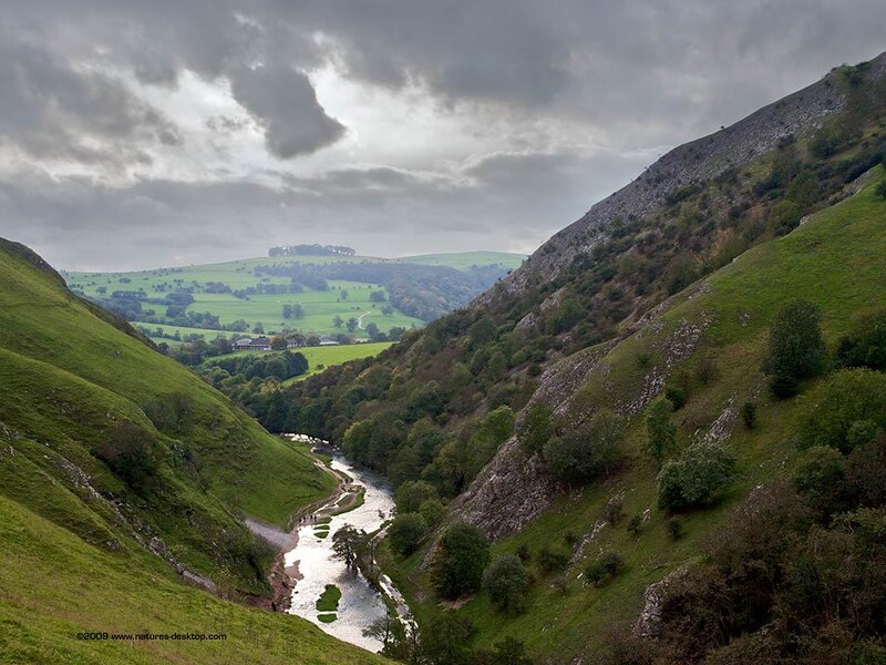 River in Green Valley — Dramatic, Afternoon, Photograph